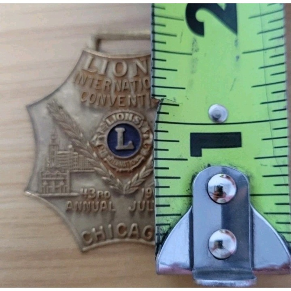 1960 Lions Annual Convention Chicago 43rd Annual July 6-9 Metal Ribbon Medal - Picture 4 of 4